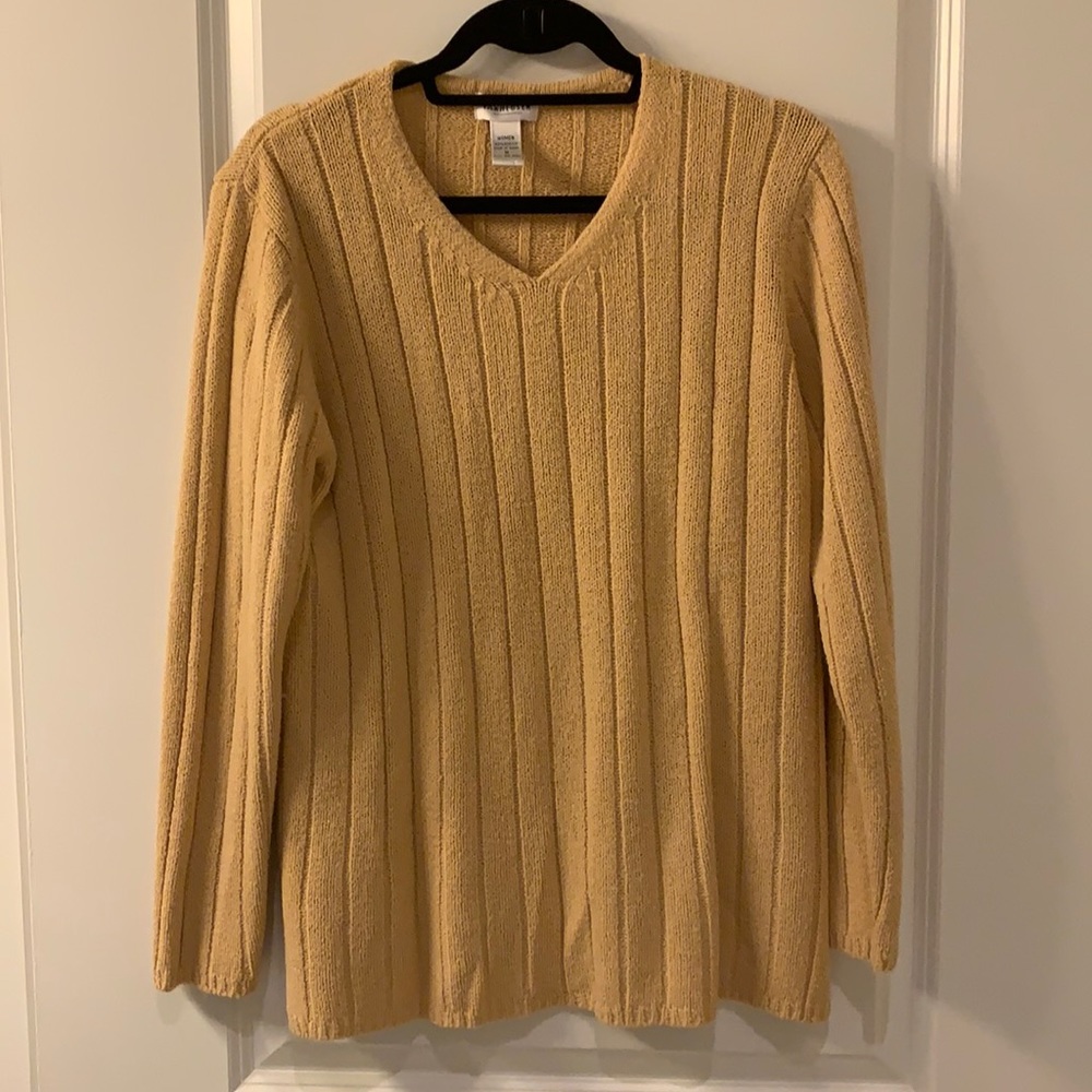 Women’s Gold V-Neck Sweater